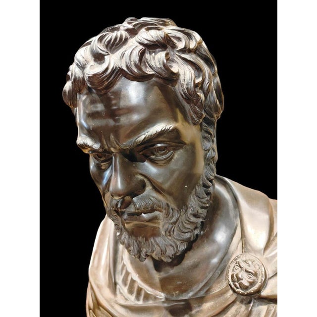 Large Roman Emperor Bust, Bronze, 19th Century For Sale - Image 13 of 17