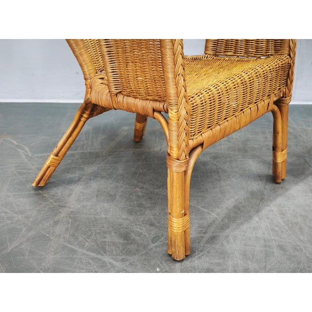 Vintage Italian Rattan and Wicker Lounge Set, 1950s, Set of 5 For Sale - Image 9 of 18