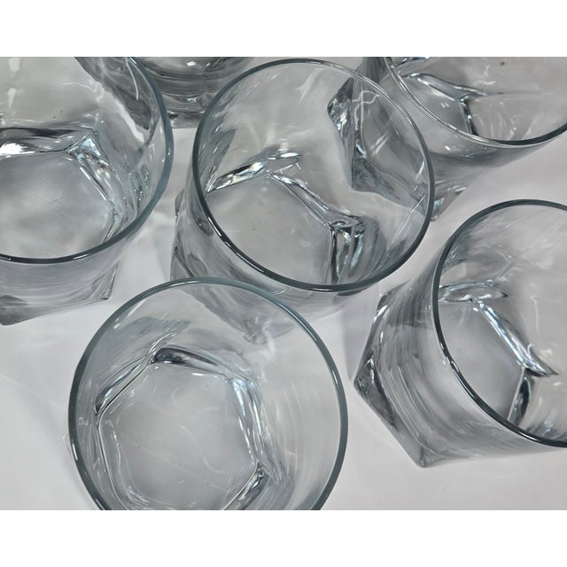 Transparent Twisted Rocks Lowballs- Set of Six For Sale - Image 8 of 11