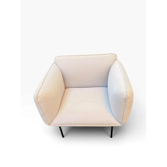 Woud Nakki 1-Seater Lounge Chair by Mika Tolvanen in Cream Velvet For Sale - Image 10 of 18