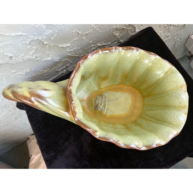 Ceramic Vintage Organic Modern Studio Pottery Shell Form Centerpiece Bowl For Sale - Image 7 of 8