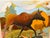 This 30” x 24” painting is depicting a scene that I witnessed in Wyoming. A mama moose and her babe ran under the road as...