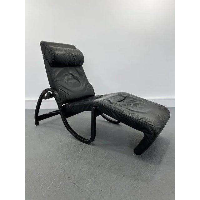 Sinus Lying Leather Black Chair from Westnofa, 1970s For Sale - Image 4 of 12