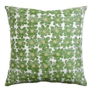 Kevin O'Brien Daisy Avocado 30" Performance Pillow For Sale