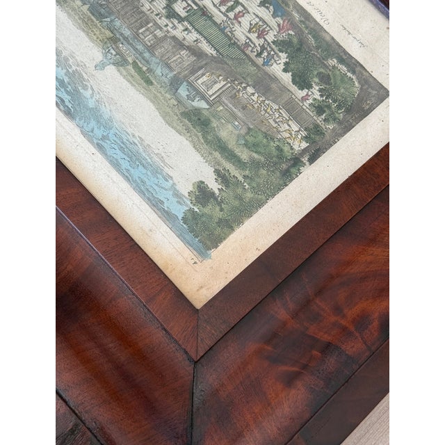 19th C. Mahogany Ogee Mirror With 18th C. French Engraving For Sale In New York - Image 6 of 8