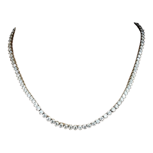 17.71 Ct Diamond Tennis Necklace 3-Prong
