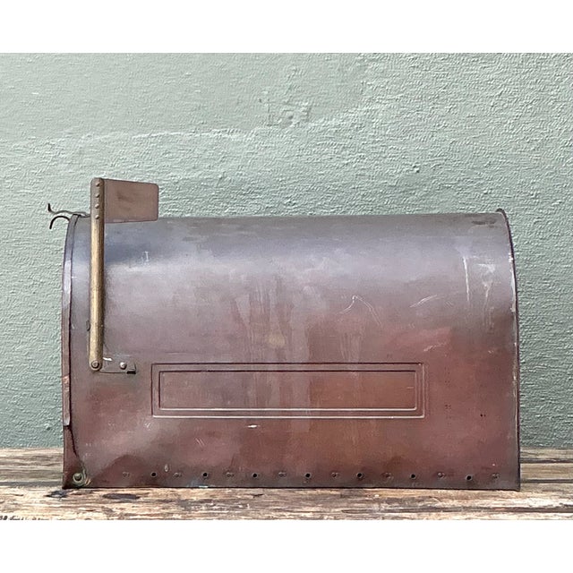 This vintage monumental copper mailbox brings an architectural, nostalgic presence to a porch, garden room, entryway, or...