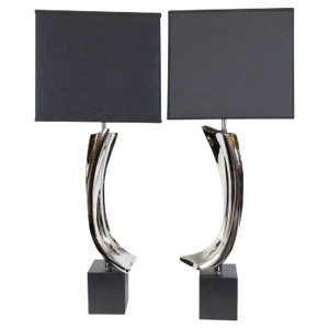 Mid-Century Harold Weiss & Barr Brutalist Table Lamps for Laurel Lamp Co. - a Pair