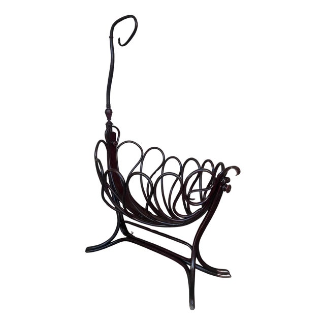19th Century Viennese Jacob & Josef Kohn Attributed Bentwood Cradle For Sale