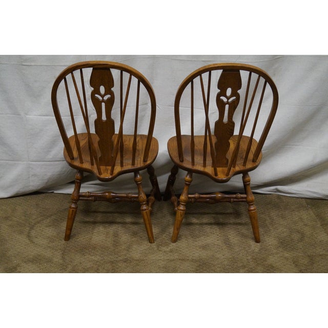 Nathan Hale Oak Windsor Dining Chairs Set of 6 Chairish