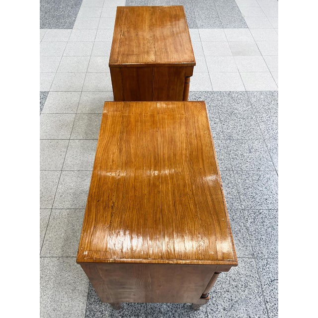 19th Century Biedermeier Elm Chests of Drawers - A Pair For Sale In New York - Image 6 of 17