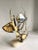 1960s Fish and Seagrass Sculpture of Sheeted Brass and Aluminum on Onyx Base This was torch cut and welded Nautical or...