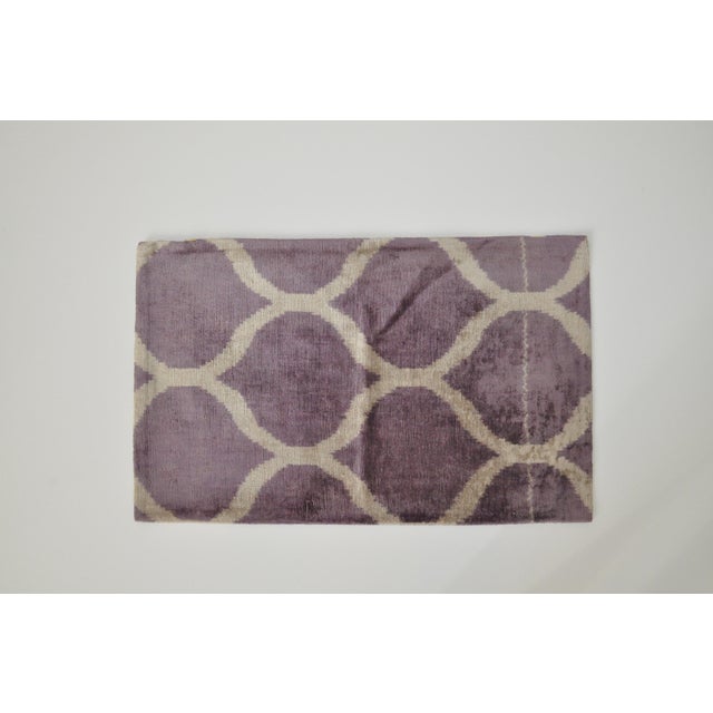 Handmade Silk Velvet Pillow with a patterned silk ikat back. Pillow has a hidden zipper. Made in Turkey. A removable down...
