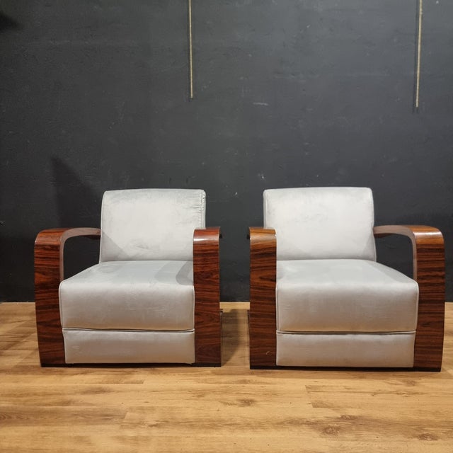 Vintage Chairs with Canaletto Walnut Armrests, Set of 2 For Sale - Image 3 of 15