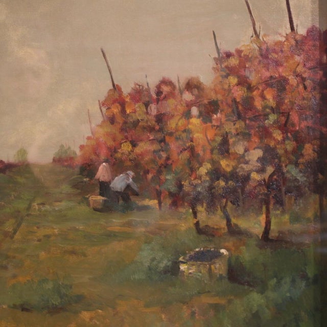 Italian Artist, The Vineyard in Druento, 1992, Oil on Canvas For Sale - Image 3 of 16