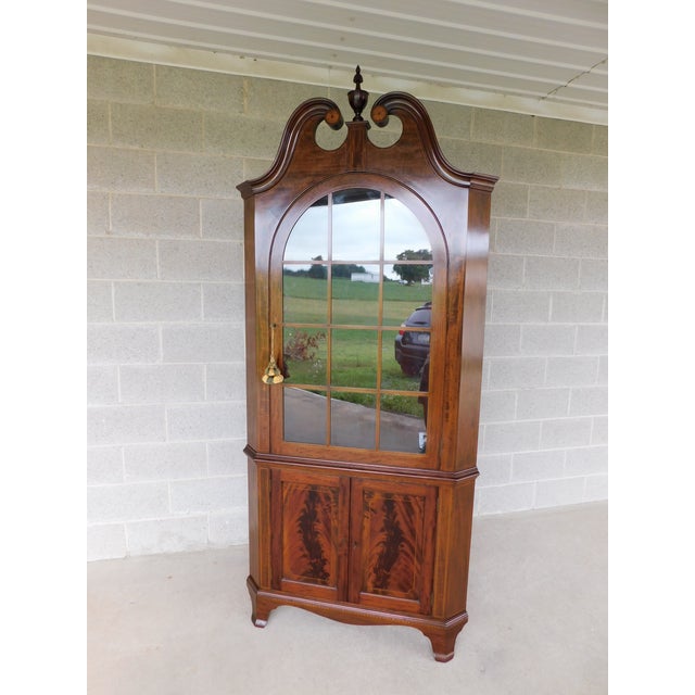 Potthast Federal Style Mahogany Inlay Corner Cabinet For Sale - Image 12 of 17