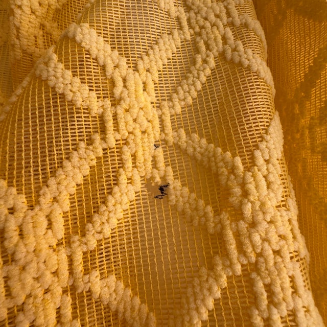 Mid 20th Century Modern Geometric Yellow Sheer Curtains- A Pair For Sale - Image 11 of 11
