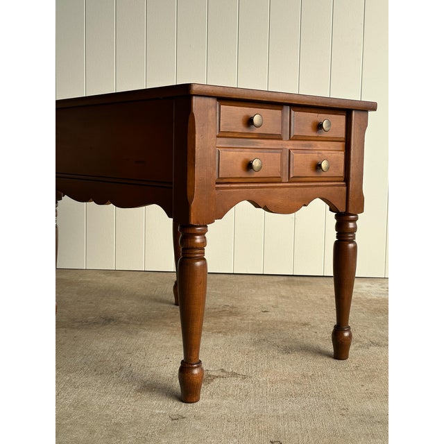 Wood Vintage Mersman Scalloped Maple End Tables, Pair For Sale - Image 7 of 17