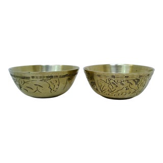 Early 20th Century Chinese Small Brass Bowls - a Pair For Sale