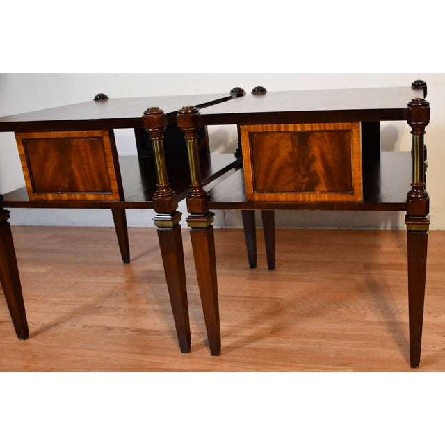 1930 English Regency Flame Mahogany Side Accent Tables For Sale - Image 12 of 13