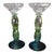 Green Elegant Pair Bohemian Crystal Green 3-Tone Candlesticks For Sale - Image 8 of 8