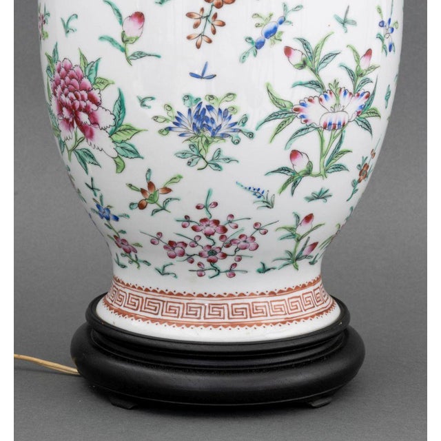Chinese Famille Rose Porcelain Vase as a Lamp For Sale - Image 9 of 10
