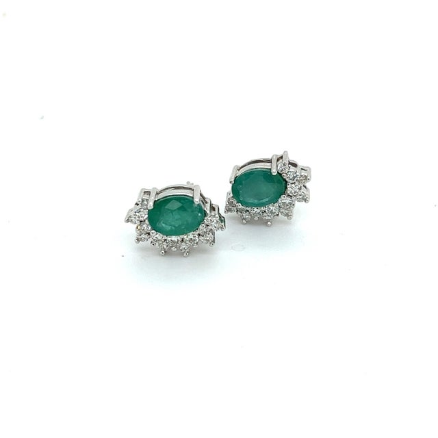 Natural Emerald Diamond Stud Earrings 14k White Gold 2.77 TCW Certified $6,950 211898 Nothing says, “I Love you” more than...
