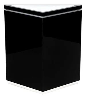 Postmodern Black Lacquered Illuminated Pedestal