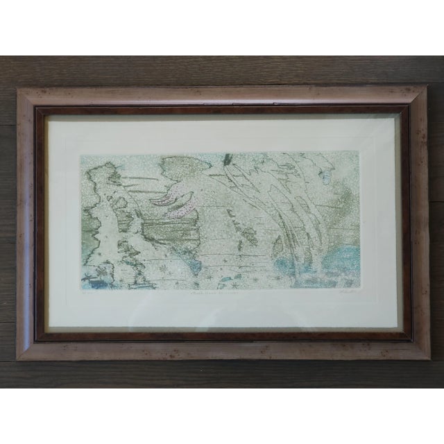 1982 "Rush Hour Blizzard" Abstract Framed New York Cityscape Wash Etching by Gerard Lehner For Sale - Image 9 of 12