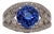 3.19ct Tanzanite & Diamond Ring in 14k White Gold – Round 9mm – Statement Ring, Size 6.75 For Sale
