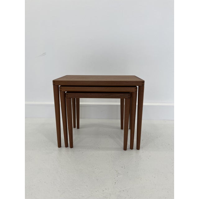 Vintage Danish Nesting Tables in Teak, 1960s, Set of 3 For Sale - Image 5 of 10