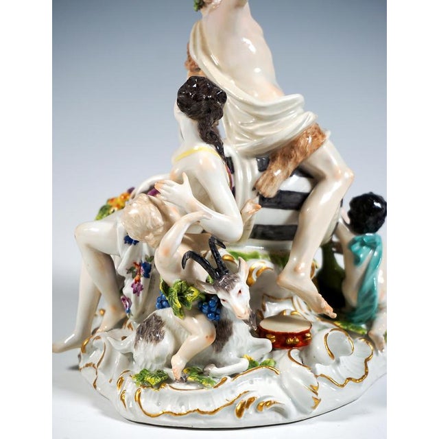 Ceramic Porcelain Bacchanal with Wine Barrel by Kaendler & Meyer for Meissen, 1760 For Sale - Image 7 of 11