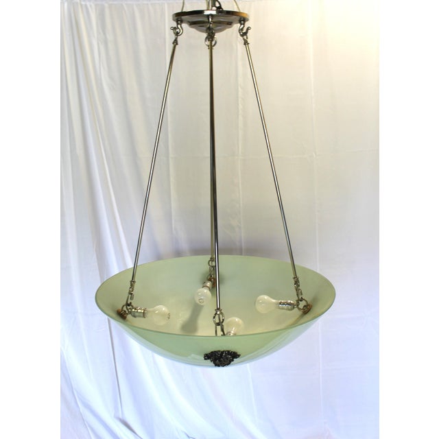 Mid Century Modern Glass Chandelier For Sale - Image 4 of 10