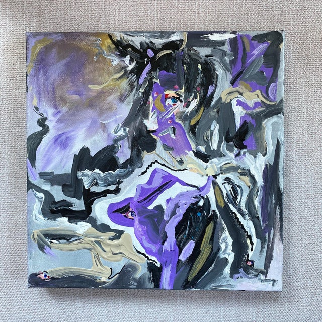 Paint Original Contemporary "Private Eyes" Painting by Lee Ten Hoeve For Sale - Image 7 of 7