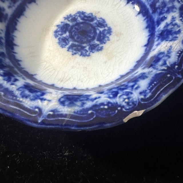 Vintage Mismatched Blue & White Chinoiserie Plates & Teapot - 7 Pieces For Sale - Image 10 of 11