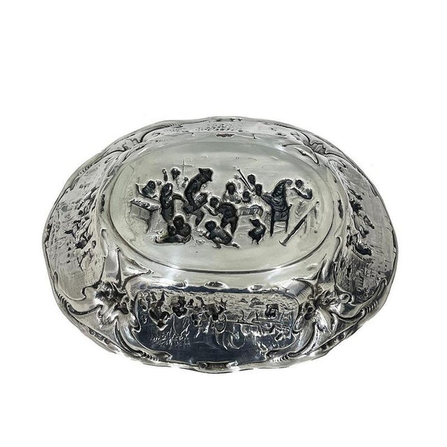 Dutch Silver Oval Bowl by Schoorl / Krot, Amsterdam, 1928 For Sale - Image 15 of 16