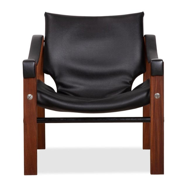 Vintage Leather and Wood Safari Armchairs by Maurice Burke for Arkana, Set of 2 For Sale - Image 13 of 14