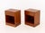 Pair of Arne Wahl Iversen Teak Bedside Tables, each with two drawers above an open shelf, marked "Furniture maker / Danish...