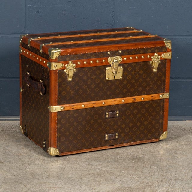 A beautiful and increasingly rare louis vuitton shoe trunk, featuring a vibrant monogram canvas, lozine leather trim and...