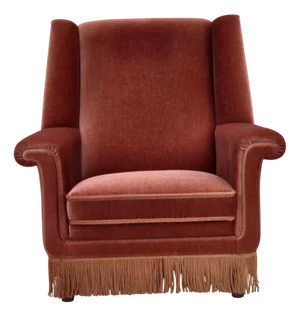 Vintage Danish Highback Armchair in Salmon Pink Furniture Velour and Beech, 1960s
