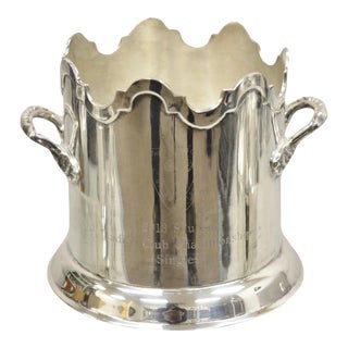 2013 Squash Racquet Club of Phila Silver Plated Award Trophy Cup Wine Bucket For Sale
