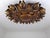 Large Mid-Century Gilt Metal Sunburst Ceiling Lamp with Floral Motif, 1950s For Sale - Image 14 of 14