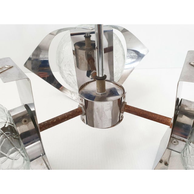 1970s Vintage Pendant Light with Glass and Chrome Steel Balls, 1970 For Sale - Image 5 of 9