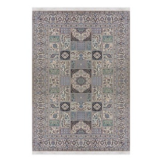 Hand-Knotted Nain Rug in Wool and Silk For Sale
