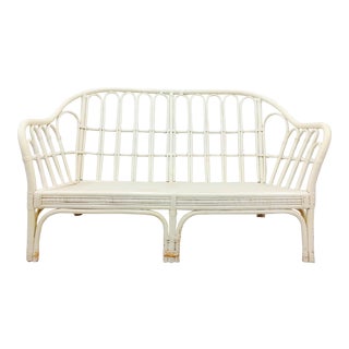 Vintage Rattan Love Seat Sofa For Sale