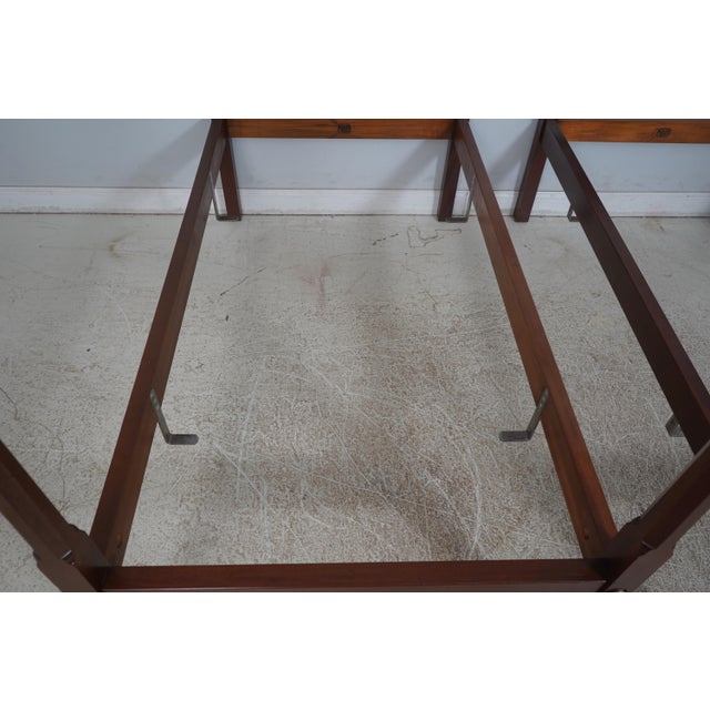 Pair Berwyn Cabinetmaker Bench Made Mahogany Twin Beds For Sale - Image 10 of 12