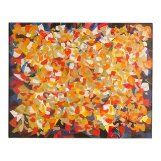 "#9 Chinese Acrobats" Abstract Oil Painting by Hans Kline, Framed C. 1989 For Sale