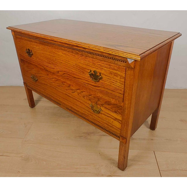 Rustic Vintage Farmhouse Chest of Drawers in Carved Oak, 1930 For Sale - Image 3 of 15