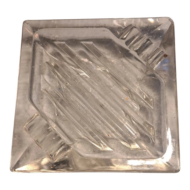 Mid-Century Crystal Ashtray For Sale