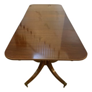 Antique Regency English Figured Mahogany Extending Dining Table, 1920s For Sale